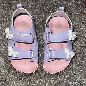 Girls' Lavender Unicorn Strap Sandals - Kids Shoes
